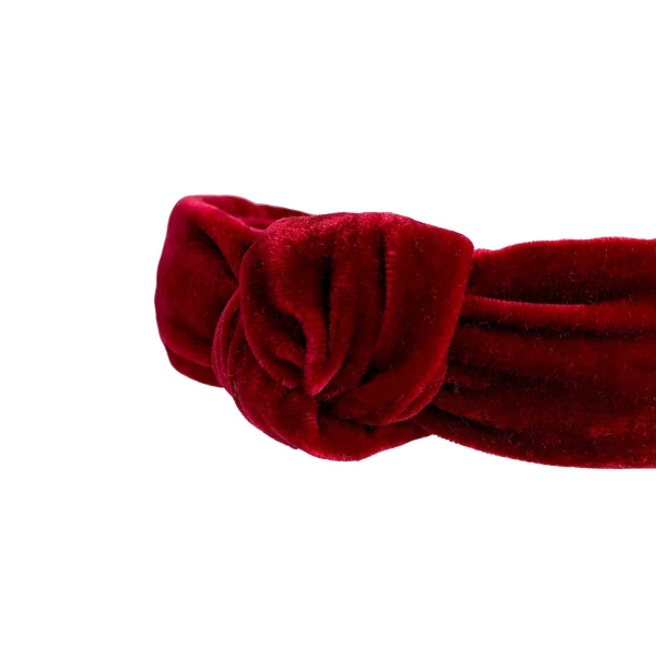 Tanya litkovska Women’s Slim Velvet Knotted Headband in Mooseberry Accessories black velvet headband Luxury Shoes 