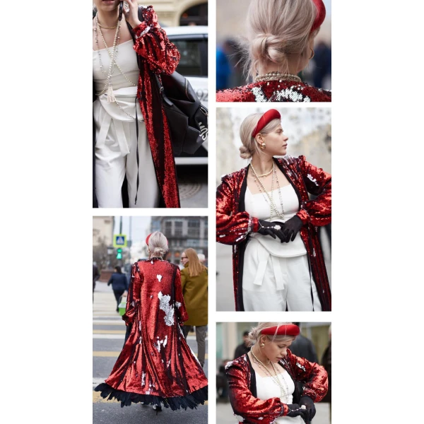 red sequin tuxedo dress Red And Feathers Sequin Tuxedo Dress Clothing Apple Bodyshape Luxury Shoes 