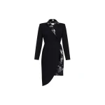 silver sequin tuxedo dress ‘S Black And Silver Sequin Tuxedo Dress Clothing black dress Luxury Shoes 