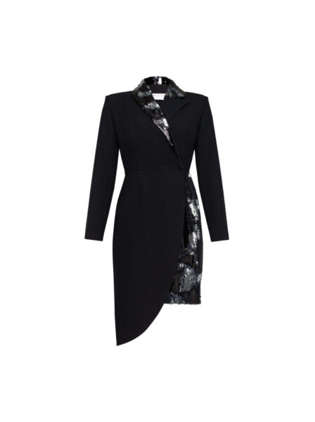 silver sequin tuxedo dress ‘S Black And Silver Sequin Tuxedo Dress Clothing black dress Luxury Shoes 