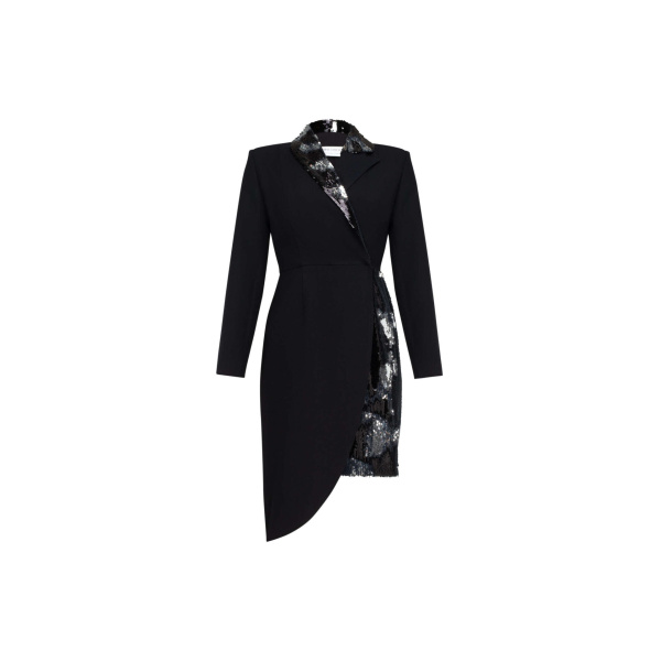 silver sequin tuxedo dress ‘S Black And Silver Sequin Tuxedo Dress Clothing black dress Luxury Shoes 