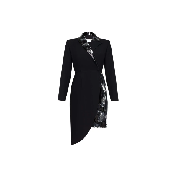 silver sequin tuxedo dress ‘S Black And Silver Sequin Tuxedo Dress Clothing black dress Luxury Shoes 