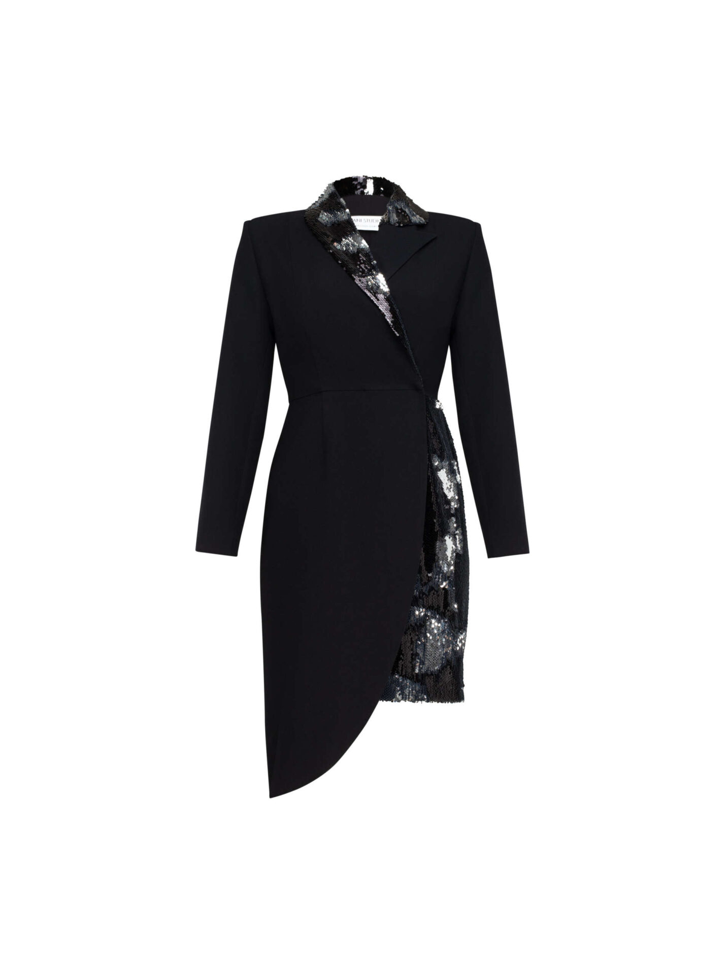 silver sequin tuxedo dress ‘S Black And Silver Sequin Tuxedo Dress Clothing black dress Luxury Shoes 