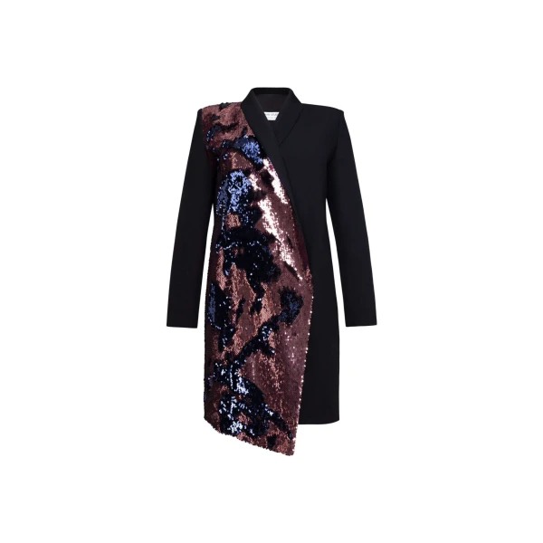 silver sequin tuxedo dress ‘S Violet Pink Sequin Tuxedo Dress Clothing black dress Luxury Shoes 