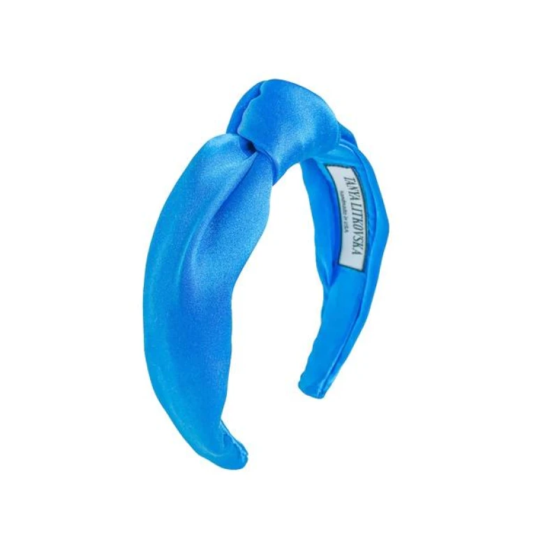 Tanya Litkovska women’s silk light blue knotted headband Accessories black velvet headband Luxury Shoes 