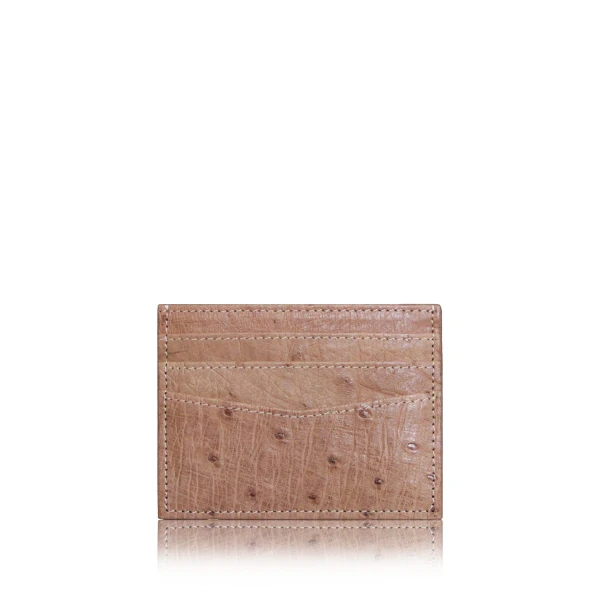 Ostrich Leather Tan Cardholder Accessories Bangkok Bootery Luxury Shoes 