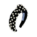 Tanya Litkovska women’s pearled black velvet knotted headband Accessories black velvet headband Luxury Shoes 