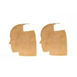 Alejandra de Coss women´s profile face gold-plated earrings Earrings contemporary jewellery Luxury Shoes 