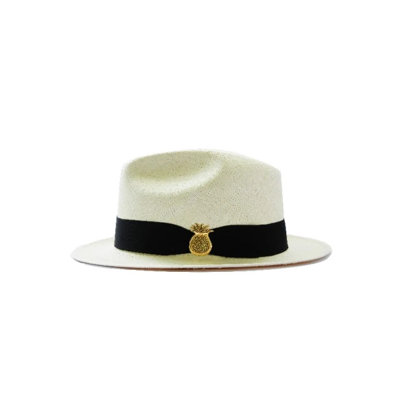 Flor Amazona women’s pineapple short wing straw Panama hat Accessories hair accessories Luxury Shoes 
