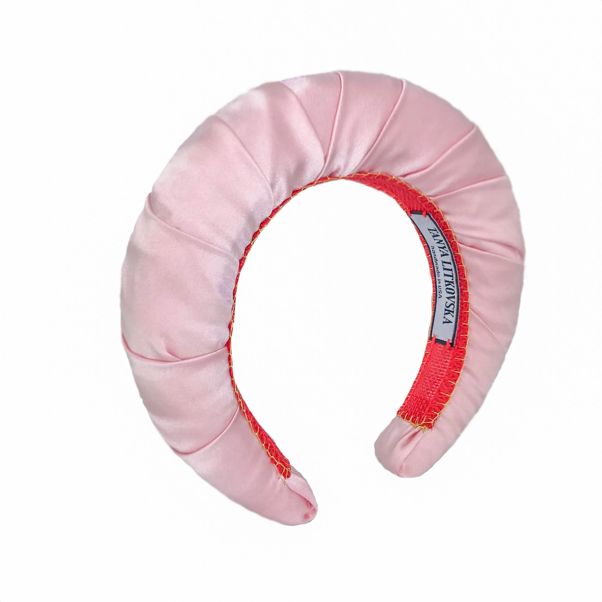 pink-1 Tanya Litkovska women’s silk guava light pink headband Accessories black velvet headband Luxury Shoes