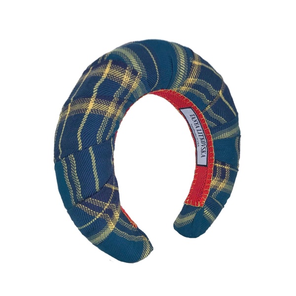 Tanya Litkovska women’s crown plaid blue headband Accessories black velvet headband Luxury Shoes 