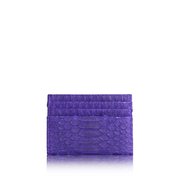 Python Leather Royal Purple Cardholder Accessories Bangkok Bootery Luxury Shoes 