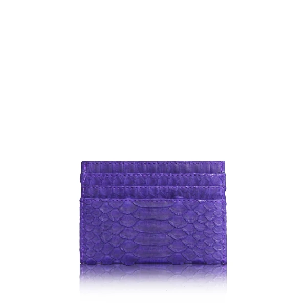 Python Leather Royal Purple Cardholder Accessories Bangkok Bootery Luxury Shoes 