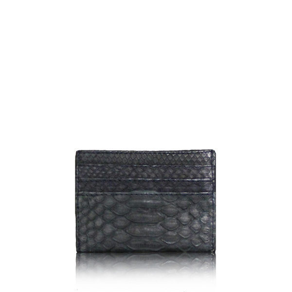 Python Leather Matte Black Cardholder Accessories Bangkok Bootery Luxury Shoes 