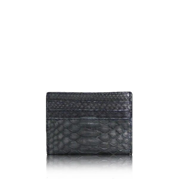 Python Leather Matte Black Cardholder Accessories Bangkok Bootery Luxury Shoes 