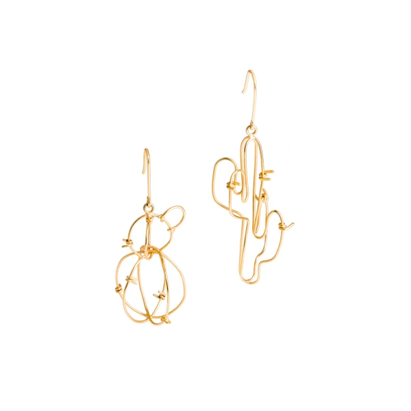 Alejandra de Coss women´s sahuaro gold plated earrings Earrings contemporary jewellery Luxury Shoes 