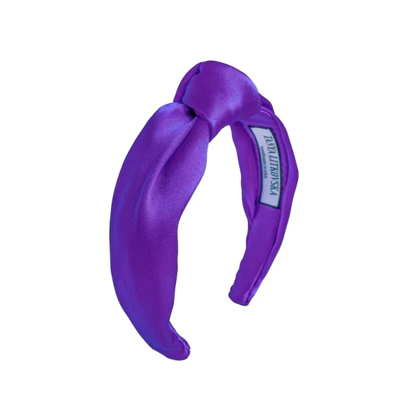 Tanya litkovska Women’s Silk Knotted Headband in Violet Accessories black velvet headband Luxury Shoes 