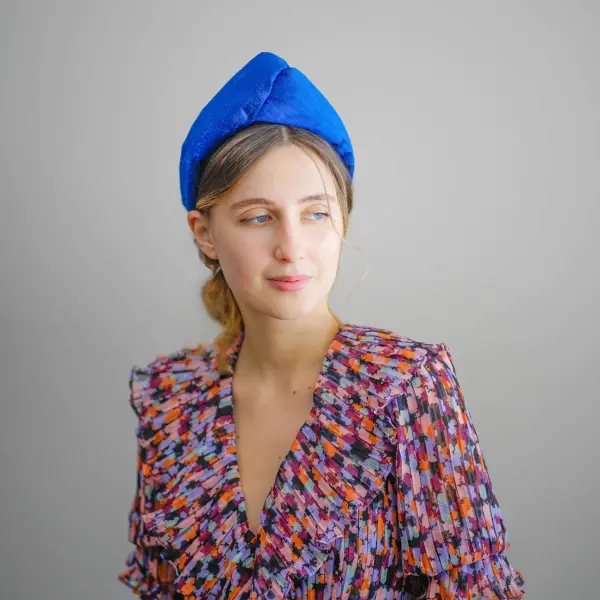 Tanya Litkovska women’s silk turban headband in blue Accessories black velvet headband Luxury Shoes 