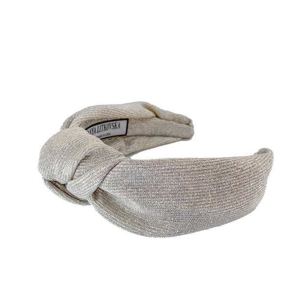 Tanya Litkovska women’s knotted silver headband Accessories black velvet headband Luxury Shoes 