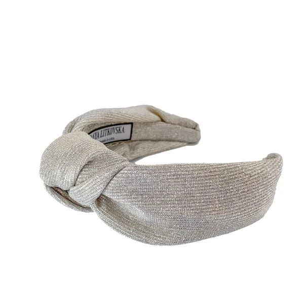 Tanya Litkovska women’s knotted silver headband Accessories black velvet headband Luxury Shoes 