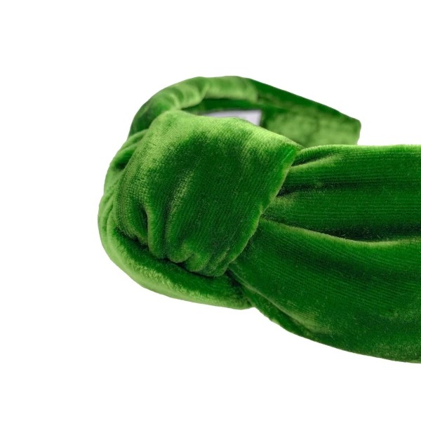Tanya litkovska Women’s Velvet Knotted Headband in Grass Green Accessories black velvet headband Luxury Shoes 
