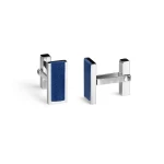 Monogramme Silver Blue Cufflinks Men exclusive Luxury Shoes 