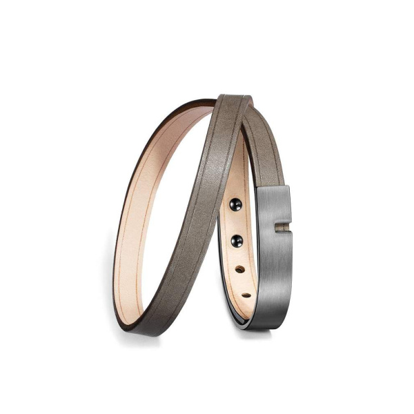 Men leather bracelet flint gray, U-Turn Twice Men bracelets Luxury Shoes 
