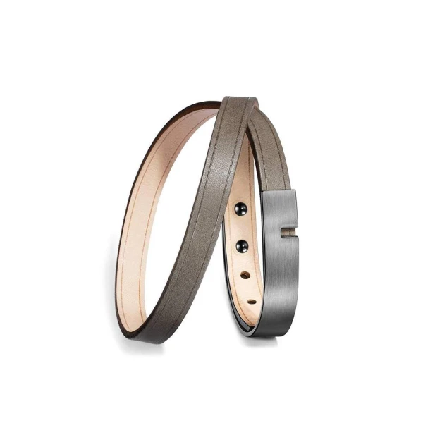 Men leather bracelet flint gray, U-Turn Twice Men bracelets Luxury Shoes 