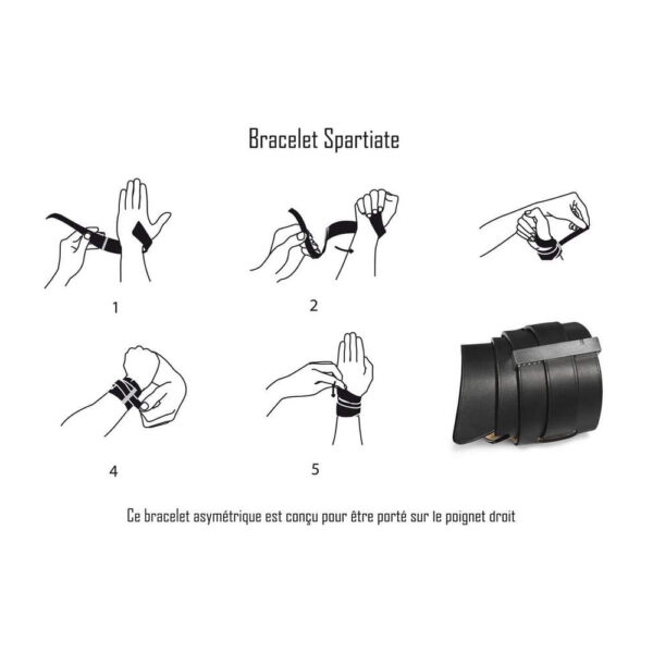 Ursul Spartiate Black Leather Cuff, view 2