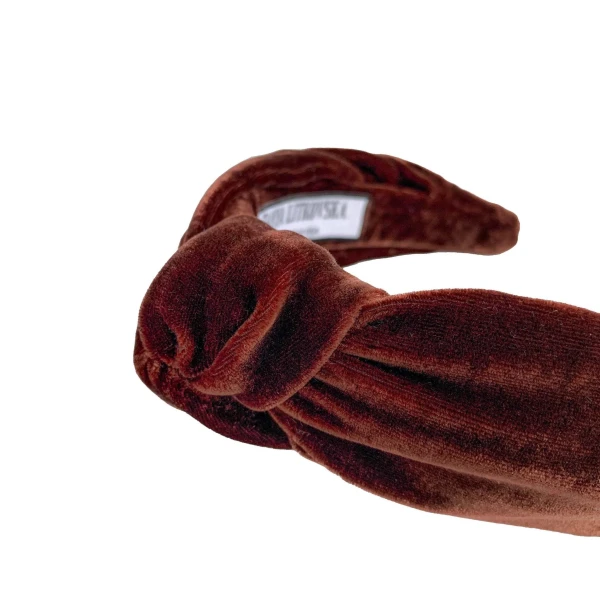 Tanya litkovska Women’s Velvet Knotted Headband in Chocolate Accessories black velvet headband Luxury Shoes 