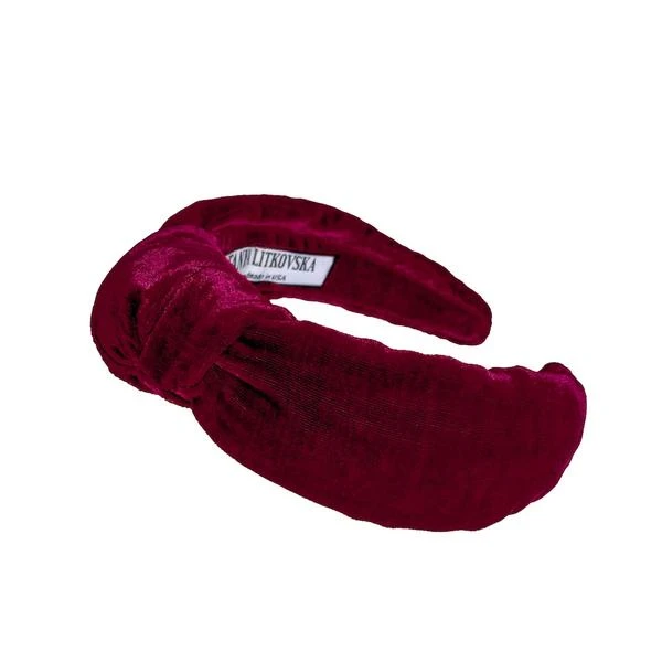 Tanya Litkovska women’s mooseberry velvet knotted headband Accessories black velvet headband Luxury Shoes 