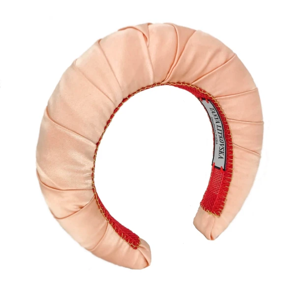 Tanya Litkovska women’s silk peach soft orange headband Accessories black velvet headband Luxury Shoes 