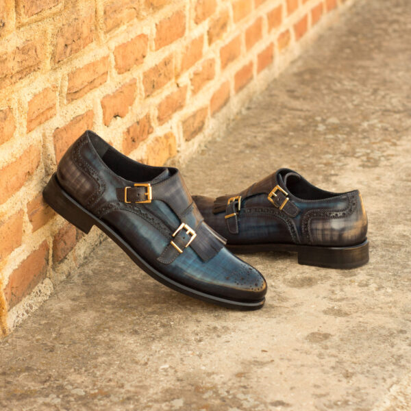  Luxury Handbags by you Hand Made Patina Kiltie Monk Strap Woman Shoe, view 4