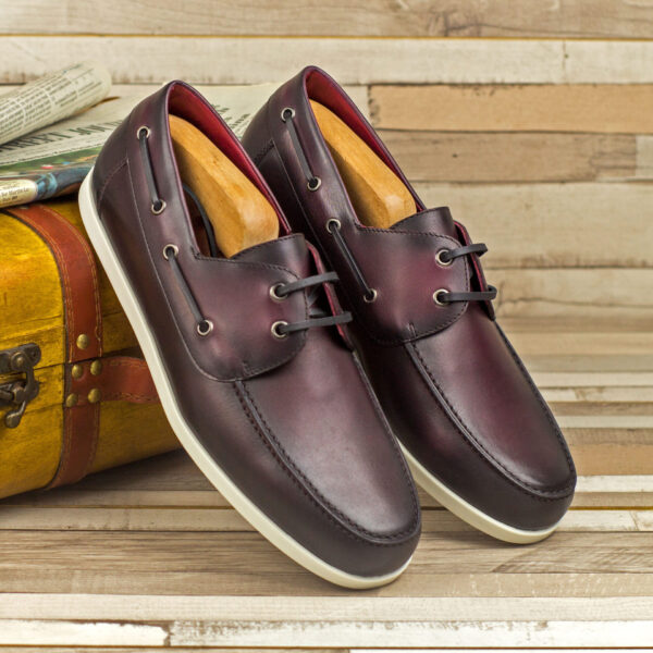  Luxury Handbags by you Burgundy boat shoes, view 4