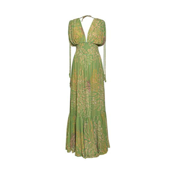 Hortensia green flowers dress – One Size   Luxury Shoes 