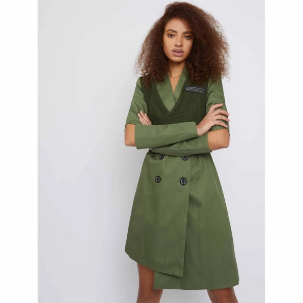 Whyte Studio The back up sports wrap green blazer dress, view 4