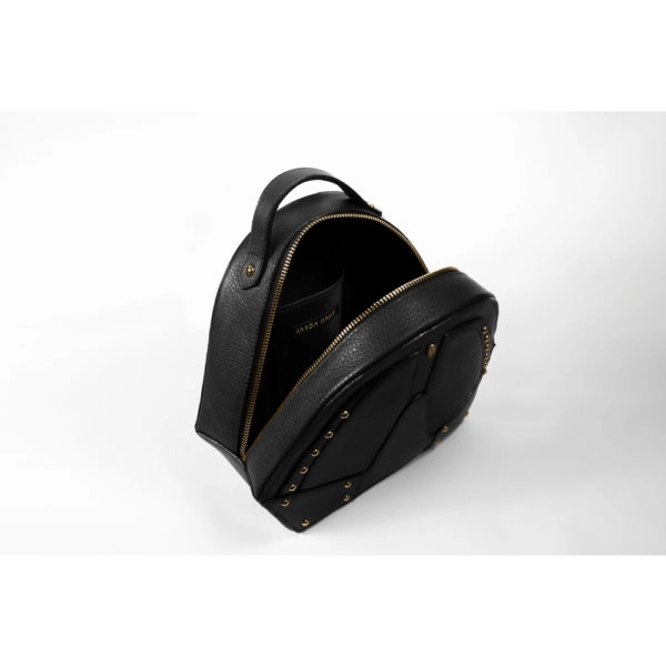 Jayda Hany Fufu backpack black and gold bag, view 4