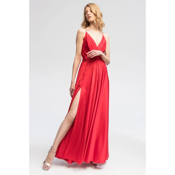 Satin maxi red dress Clothing Angelika Józefczyk Luxury Shoes 