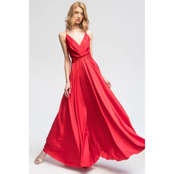 Satin maxi red dress Clothing Angelika Józefczyk Luxury Shoes 