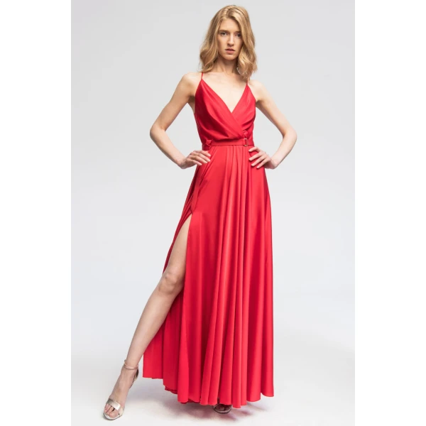 Satin maxi red dress Clothing Angelika Józefczyk Luxury Shoes 