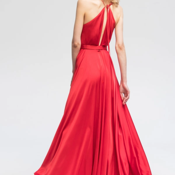 Angelika Jozefczyk Satin maxi red dress, view 5