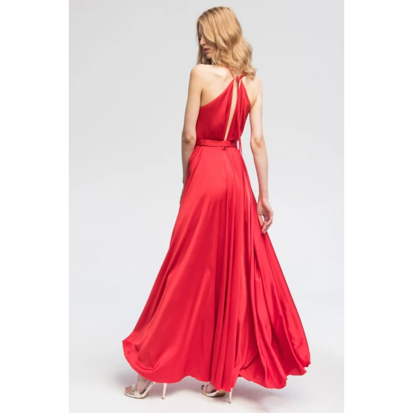 Satin maxi red dress Clothing Angelika Józefczyk Luxury Shoes 