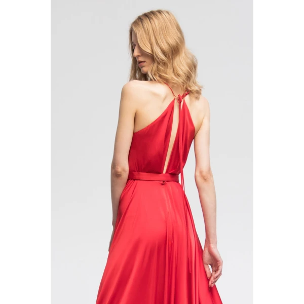 Satin maxi red dress Clothing Angelika Józefczyk Luxury Shoes 