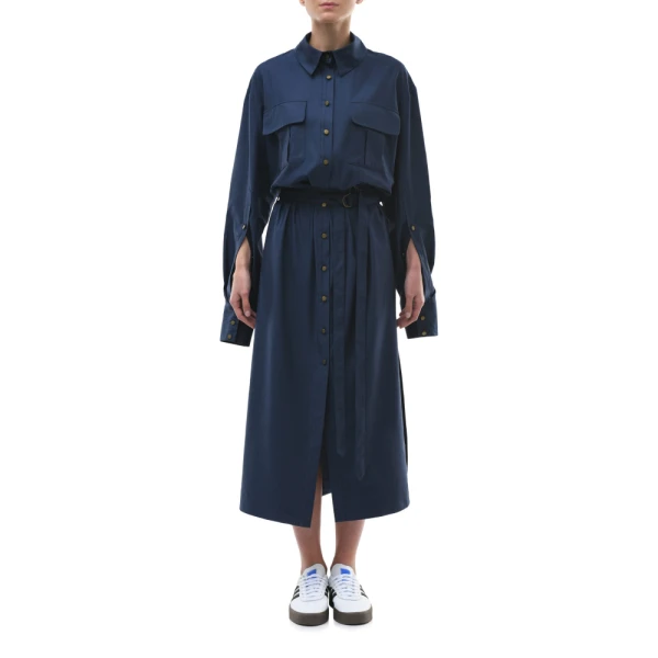 Alexa long blue shirtdress Clothing emerging designer Luxury Shoes 