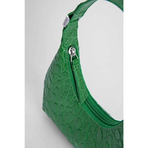 By Far Baby amber emerald circular croco embossed leather bag, view 9