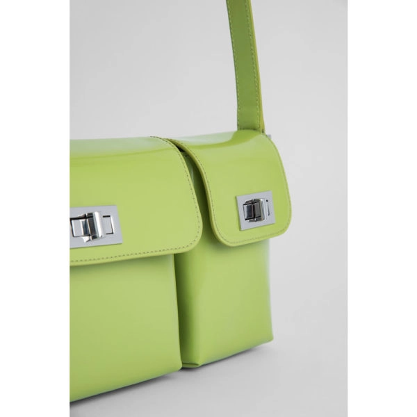 By Far Billy lime green semi patent leather bag, view 4