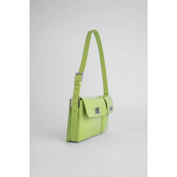 By Far Billy lime green semi patent leather bag, view 3