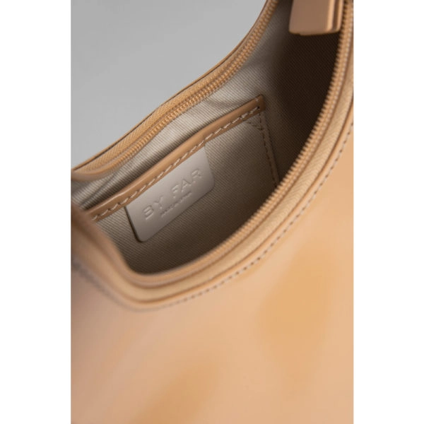 By Far Amber cream semi patent leather bag, view 5