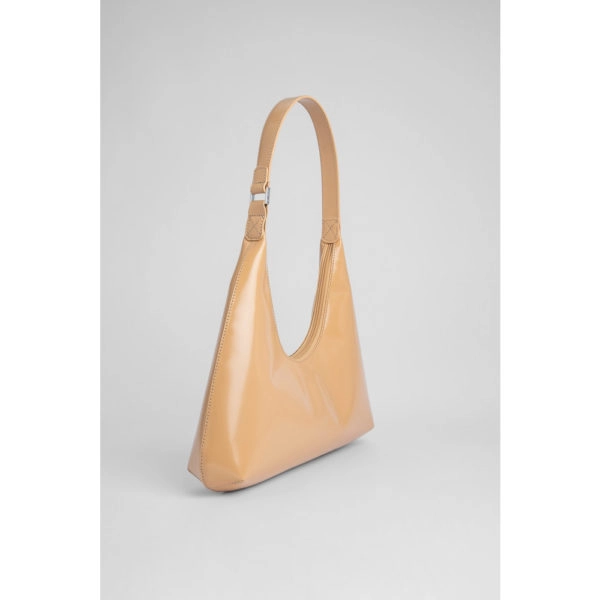 By Far Amber cream semi patent leather bag, view 4