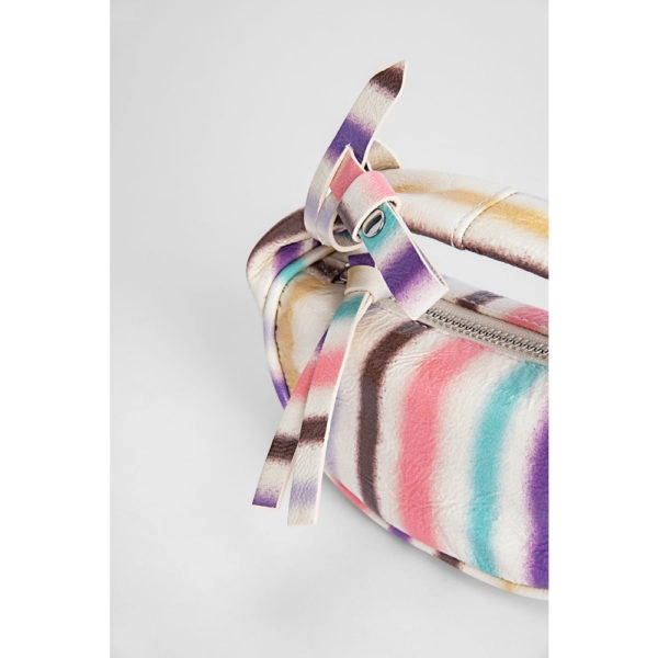 By Far Micro cush ivory spray print leather bag, view 5